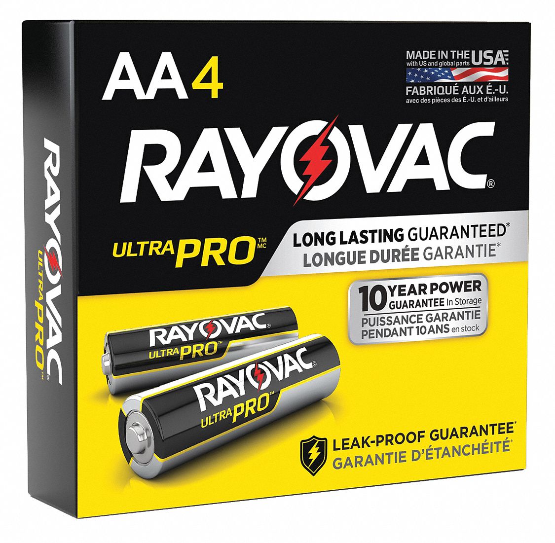GRAINGER APPROVED UltraPro, AA Battery, Alkaline, Everyday, 1.5VDC, PK