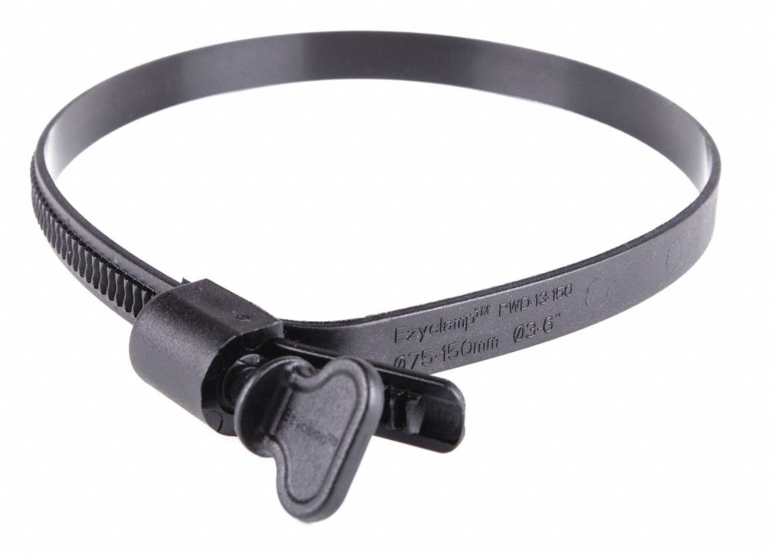 Plastic Worm Drive Hose Clamp,Wing Screw Grainger