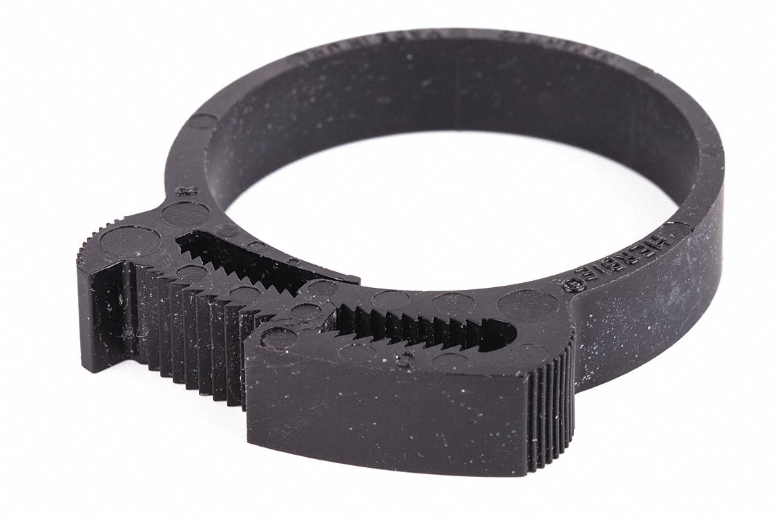Nylon, Black, Hose Clamp 56LW41HCRPA66BK Grainger