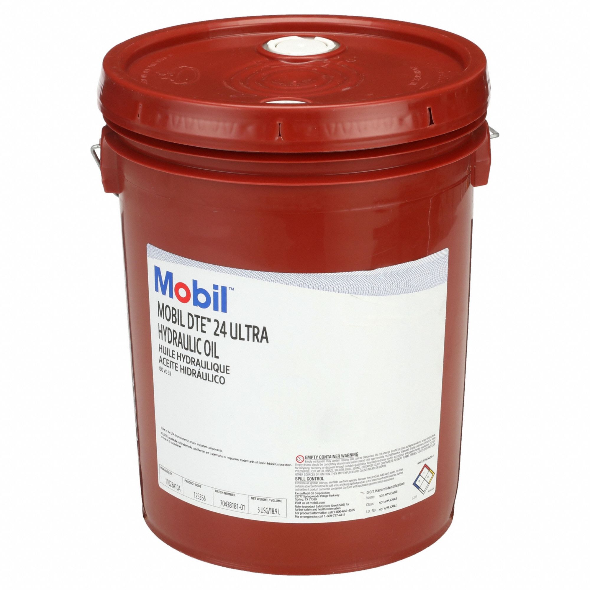 MOBIL, DTE 24, 5 gal, Hydraulic Oil 56MD24125356 Grainger