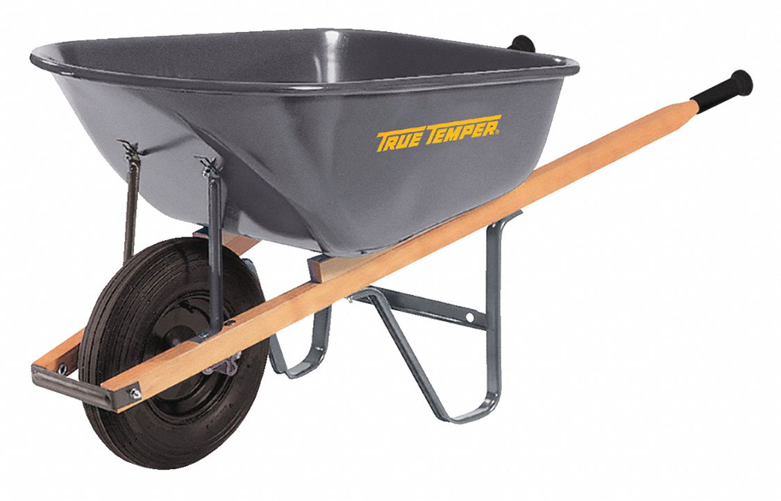 TRUE TEMPER, Steel Wheelbarrow,6cu. ft. 56YL12R6FF25 Grainger