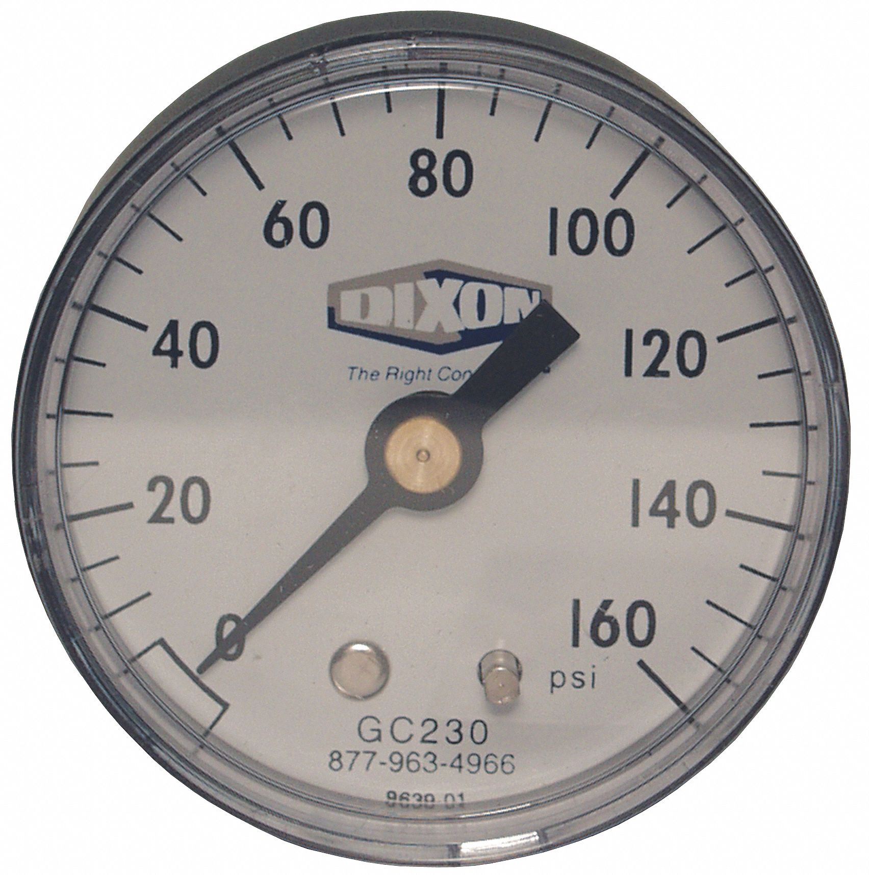 DIXON VALVE & COUPLING, ABS Dry Gauge,1/8" Back Mount 0160psi 58CT72