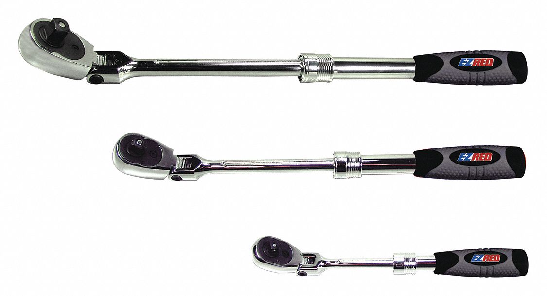 Locking Flex Head/Extend Ratchet Set,3pc Grainger