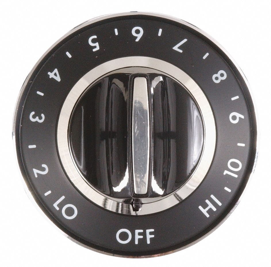 WHIRLPOOL, Range/Stove Surface Burner Knob 58NU04Y700854 Grainger