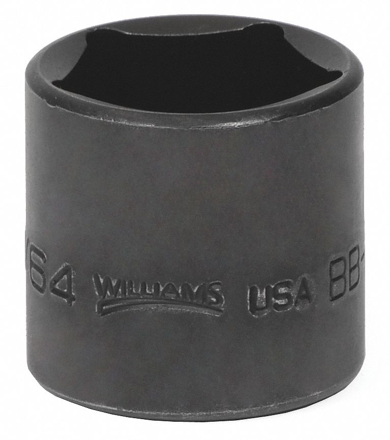 WILLIAMS, 3/8 in Drive Size, 51/64 in Socket Size, Black Penta Socket