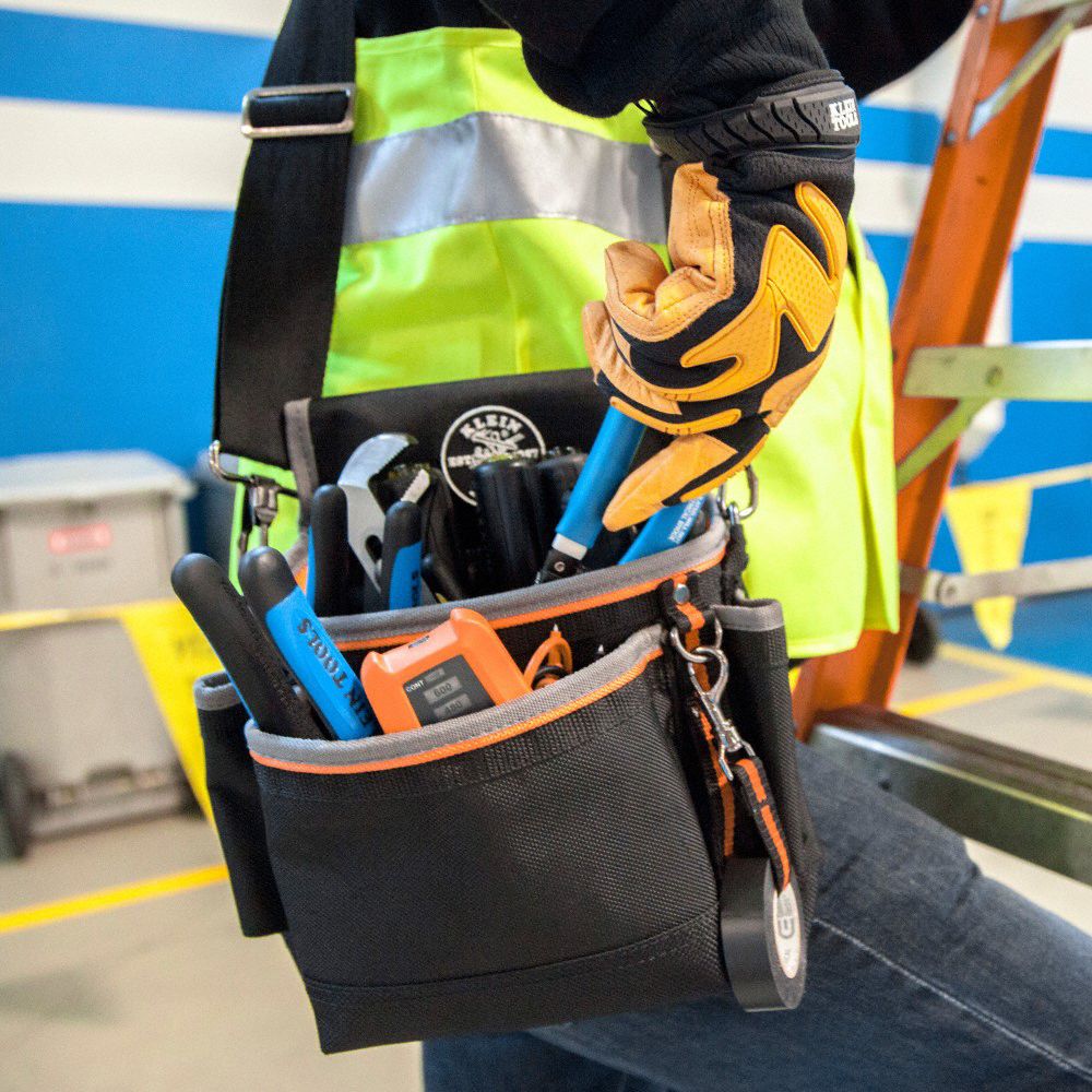 KLEIN TOOLS Tool Pouch 15 Pockets, Tape, Belt Slot, For 2 in Max Belt