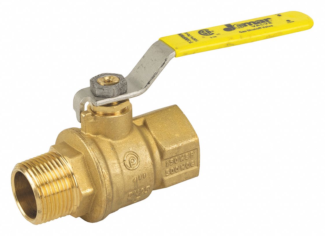 Italian Brass Ball Valve,Male,NPT,3/4" Grainger