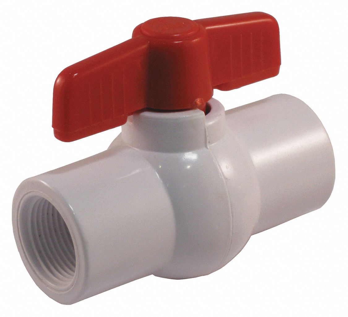 JOMAR VALVE, PVC Sched 80,NPT Ball Valve,1/2" 58ZP67T701 Grainger