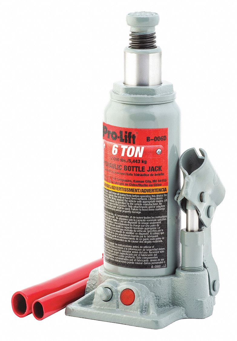 PROLIFT, Steel, Manual Handle, Bottle Jack,Hydraulic,6 tons 59DM39B