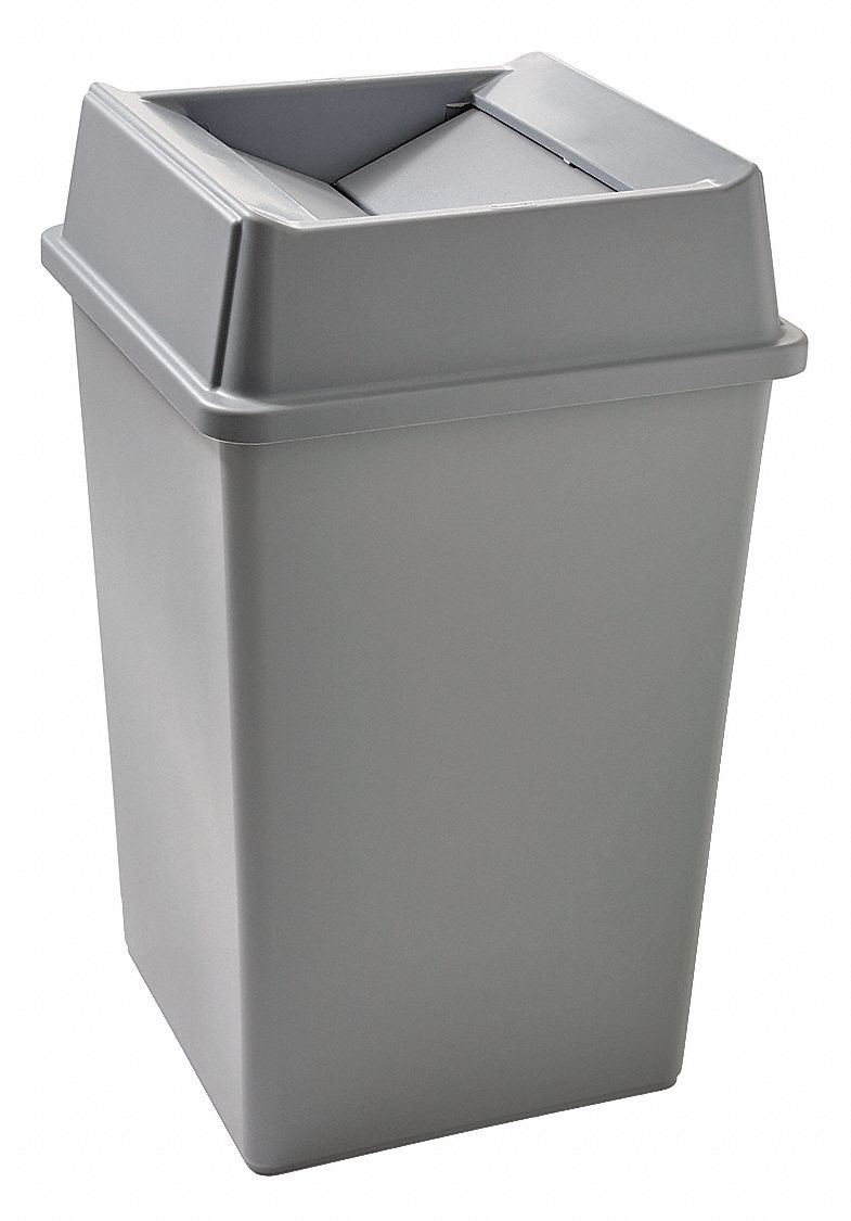RUBBERMAID COMMERCIAL PRODUCTS, Slim Jim(R), Square, Trash Can 59JM13
