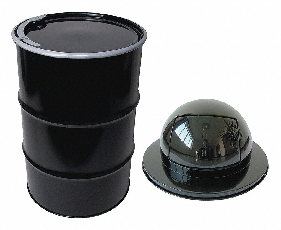 TOUGH GUY Trash Can, Black, 55 gal. 59JM3359JM33 Grainger