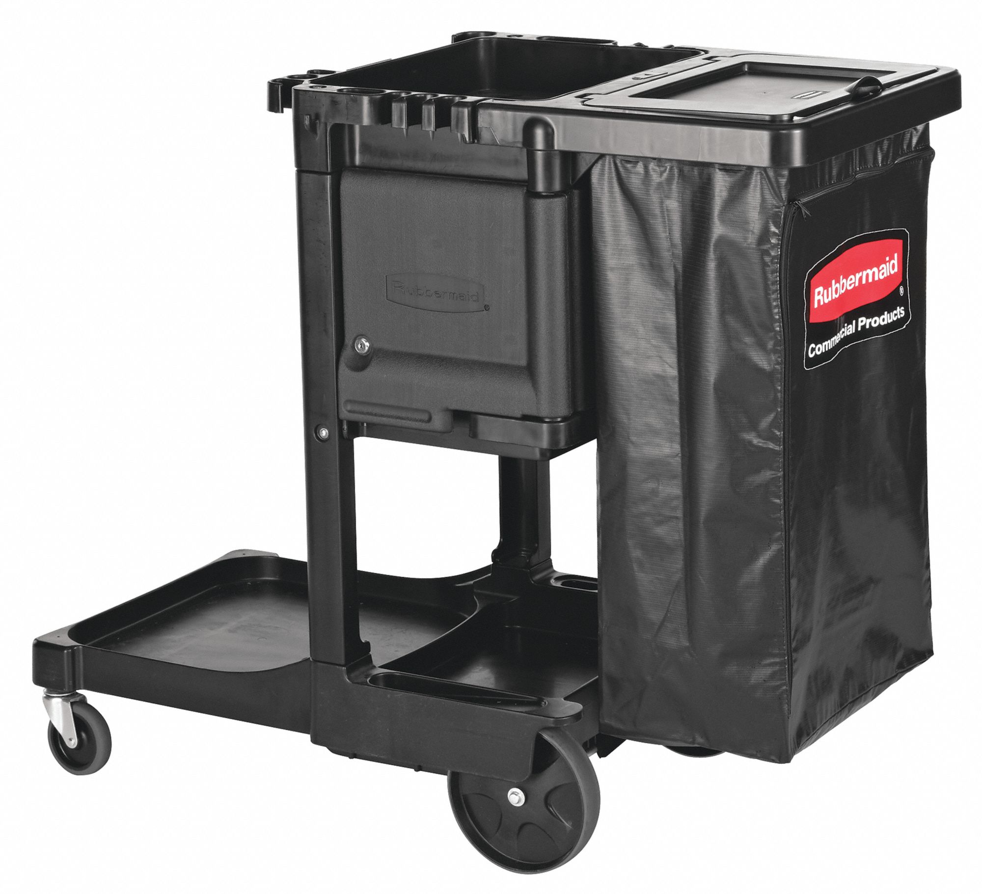 RUBBERMAID COMMERCIAL PRODUCTS Cleaning Cart Shelf Count 3, Black, 34