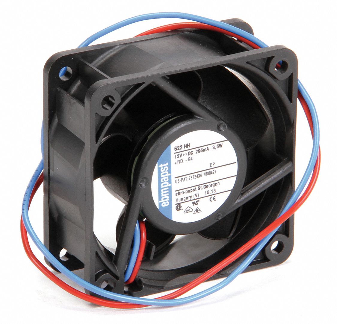 EBMPAPST, 2 21/64 in Ht, 1 in Dp, Standard Square Axial Fan 5AFZ3