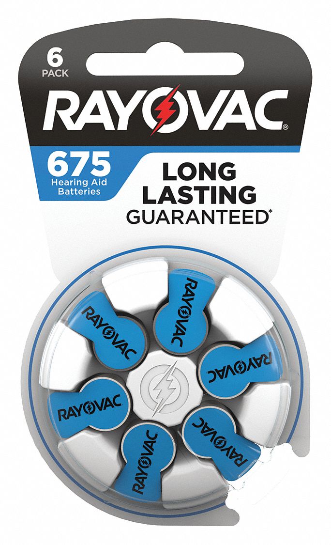 RAYOVAC, 675 Battery Size, Zinc Air, Hearing Aid Battery 5AHD26756 Grainger