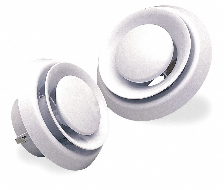 FANTECH Exhaust/Supply Designer Grille, Fits Duct Dia. 4 in, 6 3/8 in