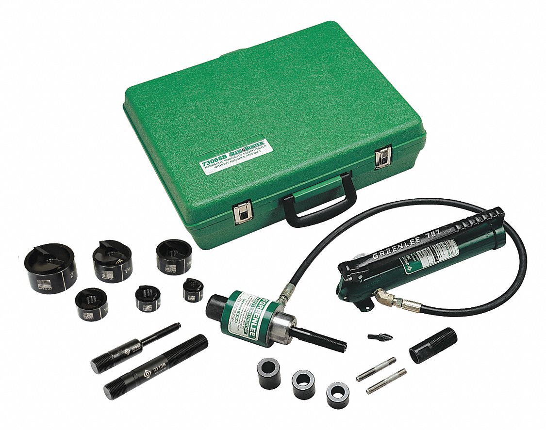 GREENLEE Hydraulic Punch Driver Set, 10 ga. Steel 5C6337306SB Grainger