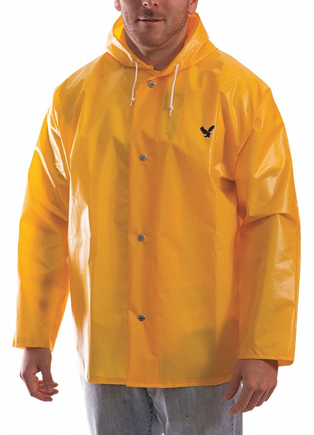 TINGLEY Yellow, Rain Jacket with Hood, S, Polyurethane, Unisex, Hood