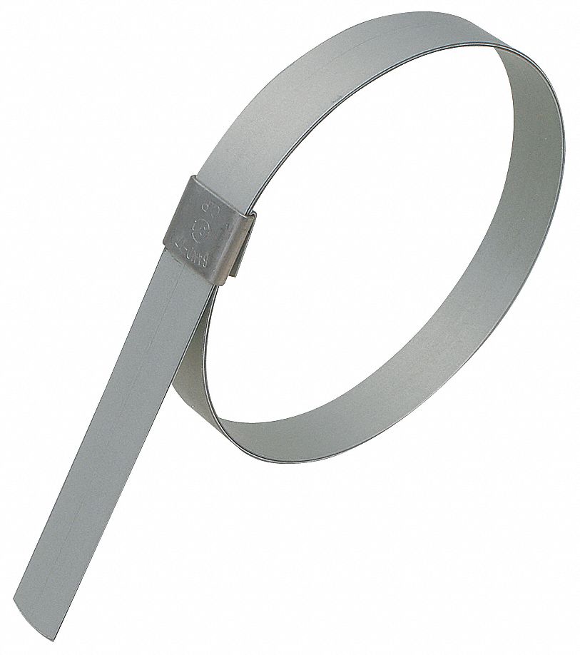 Galvanized Steel, 1 in 5 3/4 in Clamping Dia, Preformed Band Clamp