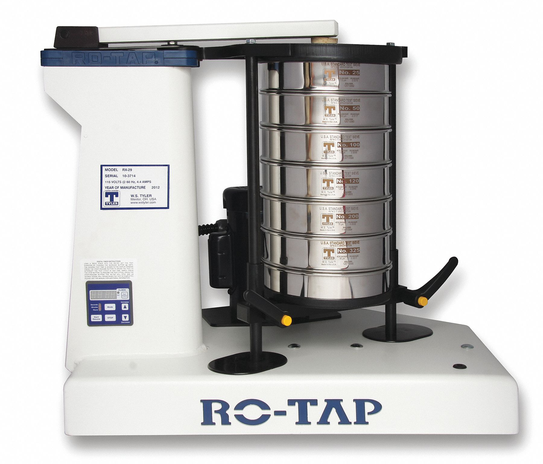 8 in Sieve Dia, 6 of Full Size Sieves, RoTap Motorized Sieve Shaker