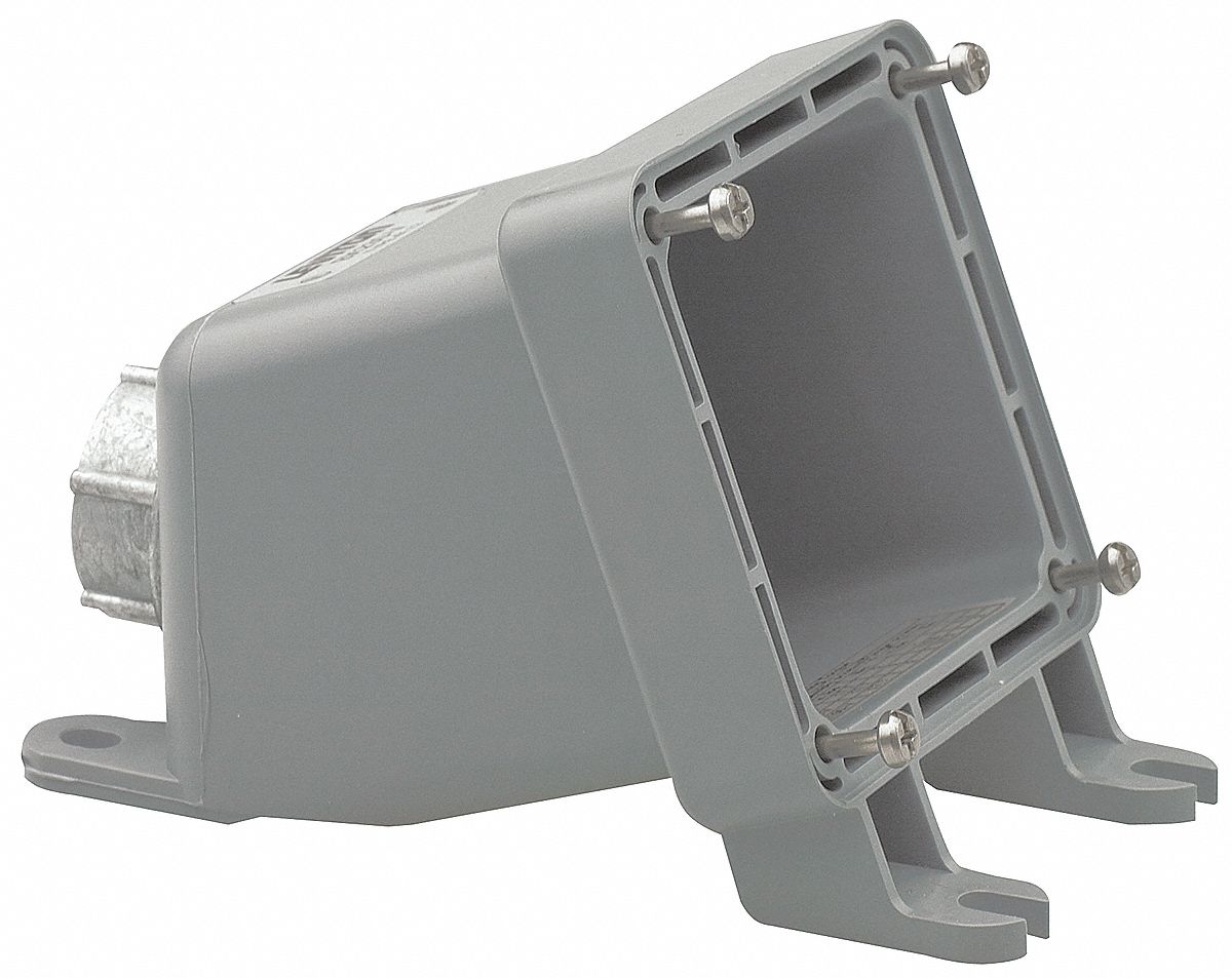 LEVITON Angle Back Box, Dead End, 20/30 Amps, 6 5/8 in Length, 3 7/8 in