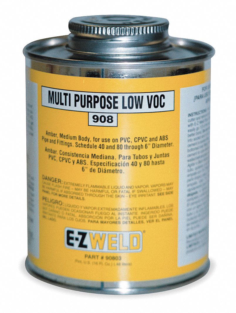 Ez Weld Amber Solvent Cement Size 32 For Use With Pvc Cpvc Abs