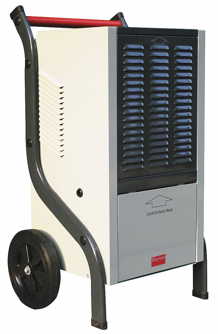 Industrial Portable Dehumidifier, 115V, 7 Amps, Height 37 7/16 in