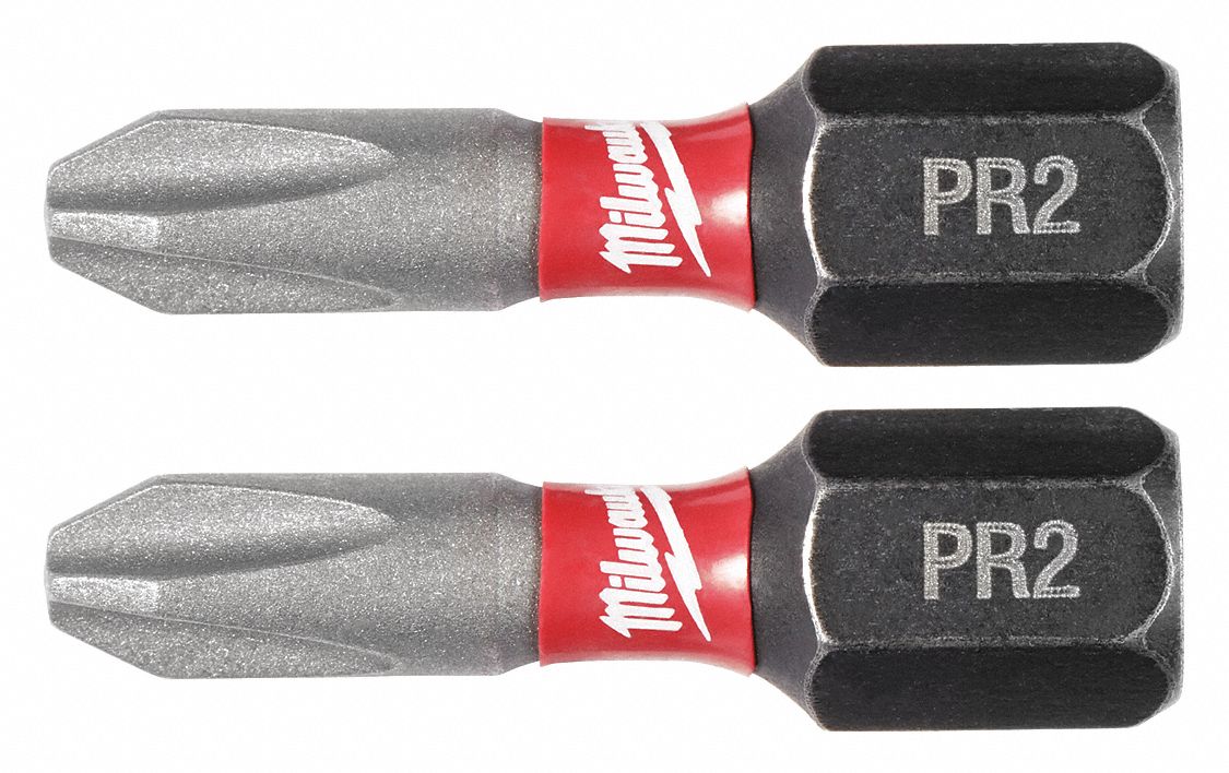MILWAUKEE Phillips Impact Insert Bit, 1/4 in Hex, PK 2 5EAX54832