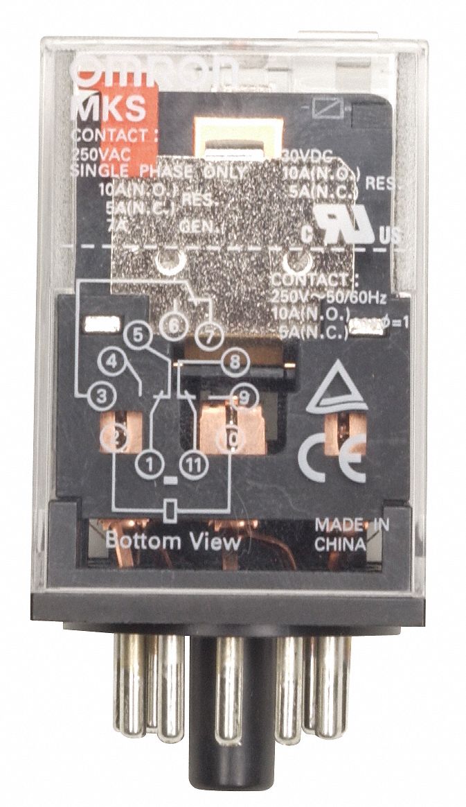 OMRON General Purpose Relay, 12V DC Coil Volts, 10A 240V AC Contact