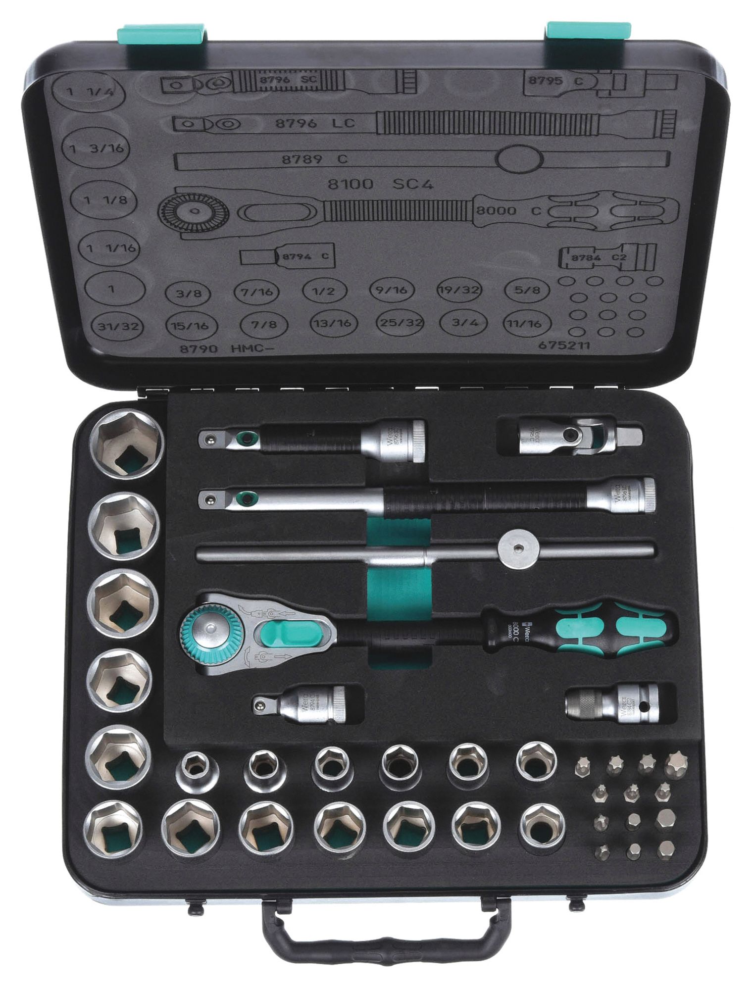 Socket Wrench Set, Socket Size Range 6mm to 24mm, Square, Drive Size 3/
