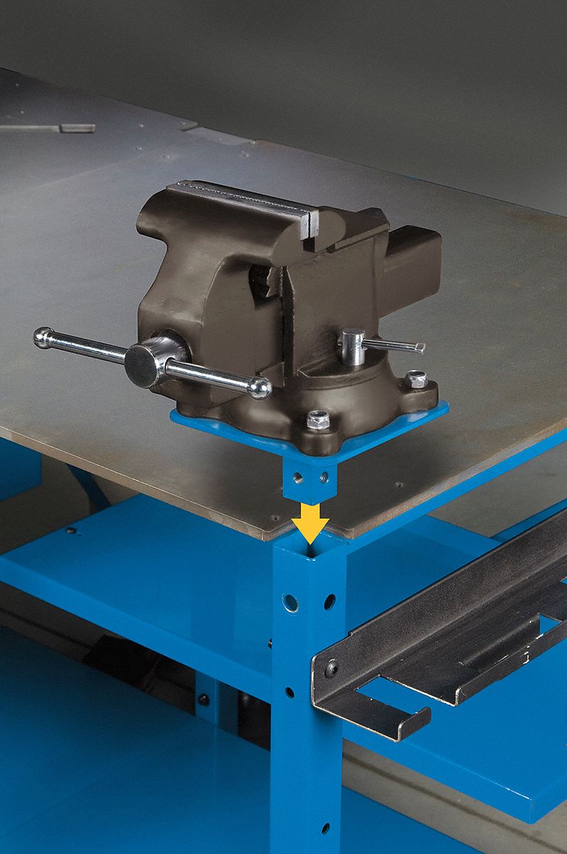 MILLER ELECTRIC Vise Mount Plate, 7 W x 7 D x 4 H, Blue 5FYE7300612