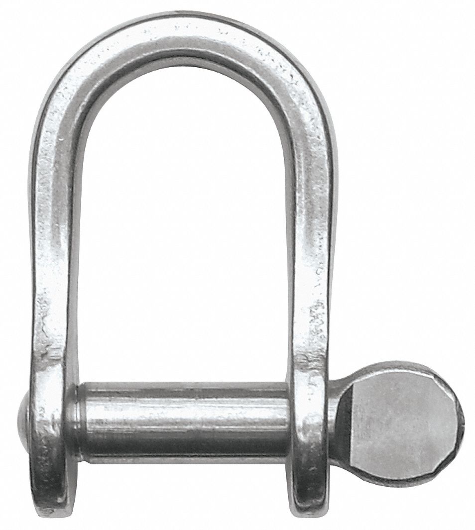 RONSTAN, DShackle, 1,545 lb Working Load Limit, DShackle 5GAA1