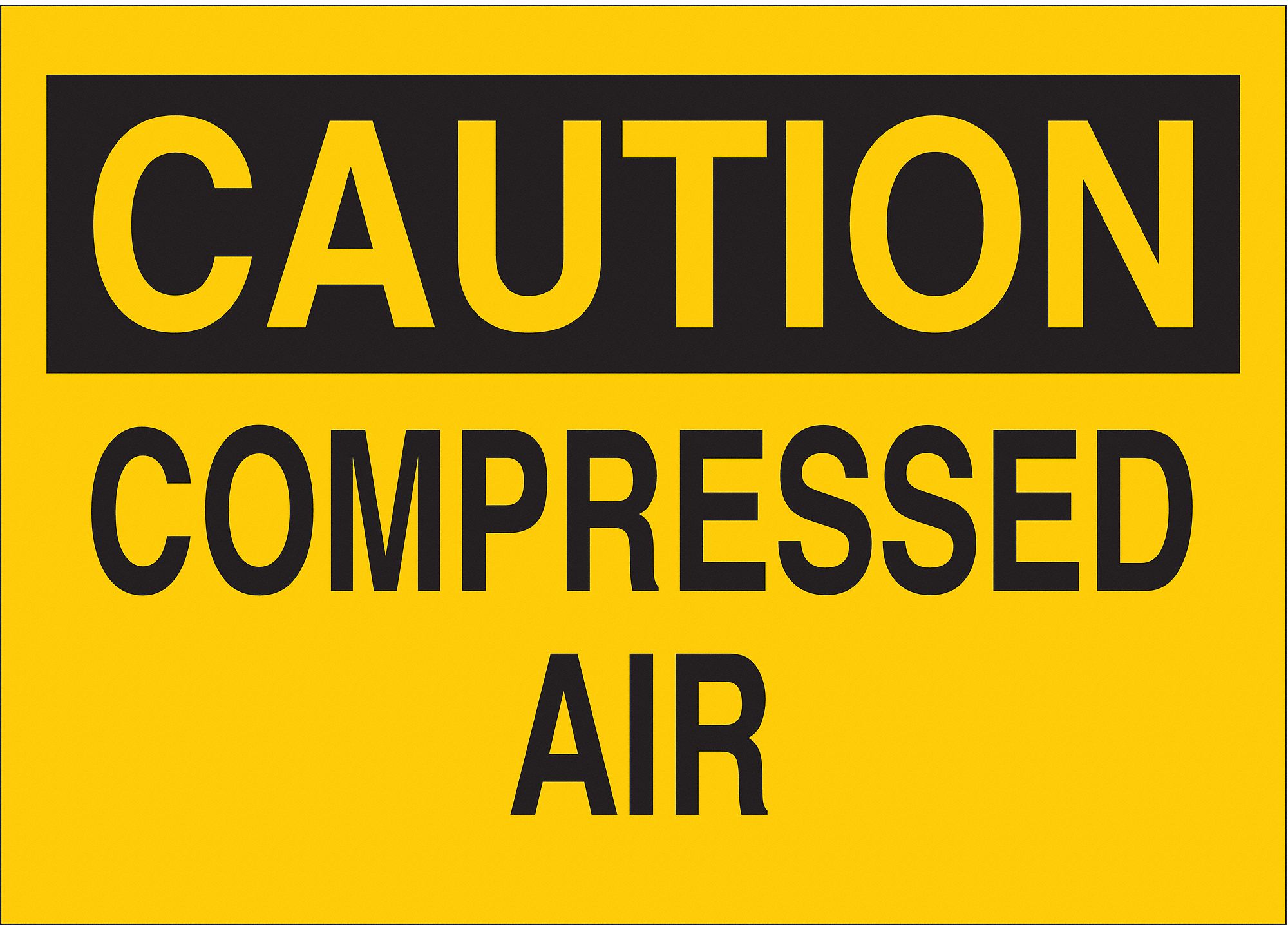Caution Sign, Compressed Air, Header Caution, Rectangle, 10 in Height