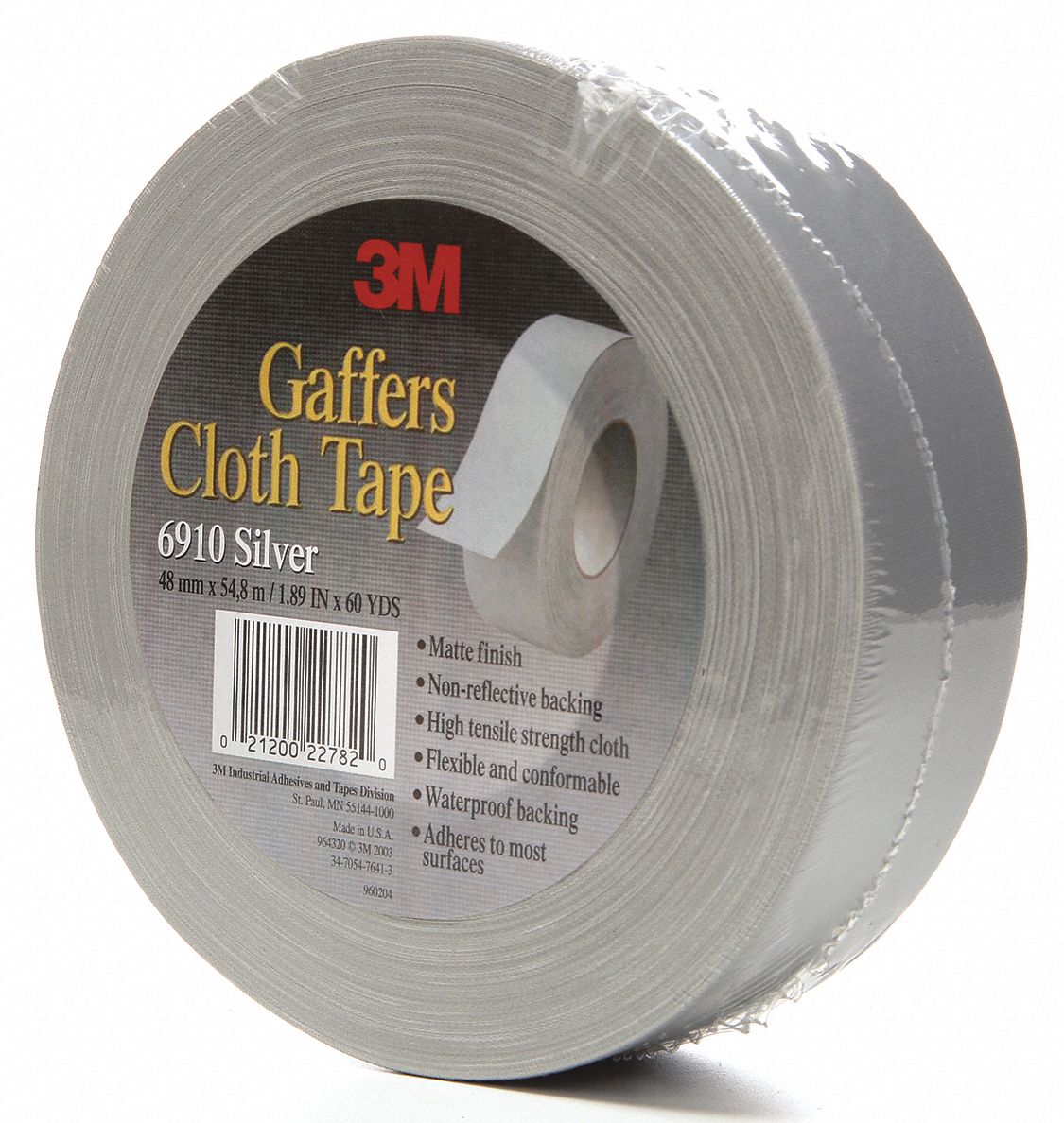 3M Duct Tape Grade Industrial, Duct Tape Type Gaffer's Tape, Duct Tape