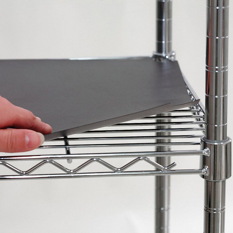 GRAINGER APPROVED 48" x 24" Plastic Shelf Liner, Black; PK4 5GRJ9