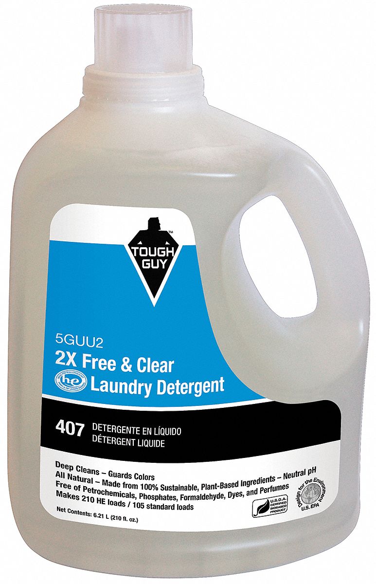 TOUGH GUY Laundry Detergent, Cleaner Form Liquid, Cleaner Container