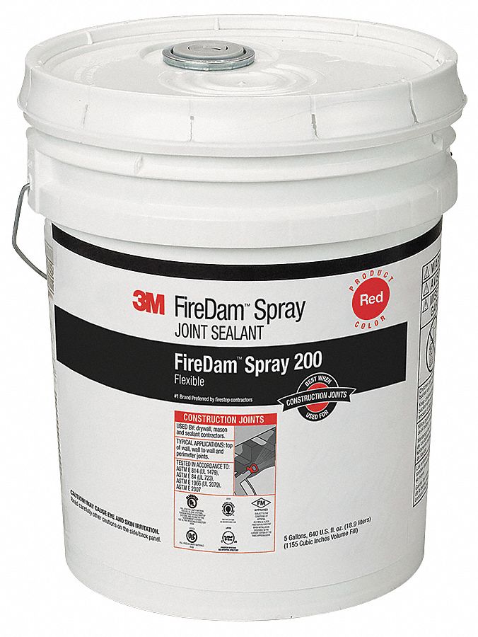 3M Firestop Sealant, 5 gal Pail, Up to 4 hr Fire Rating, Red 5GUZ4