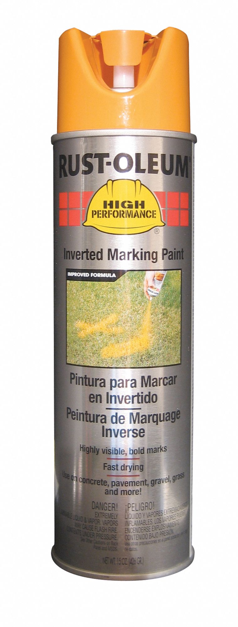 RUSTOLEUM, Inverted Paint Dispensing, Caution Yellow, Inverted Marking
