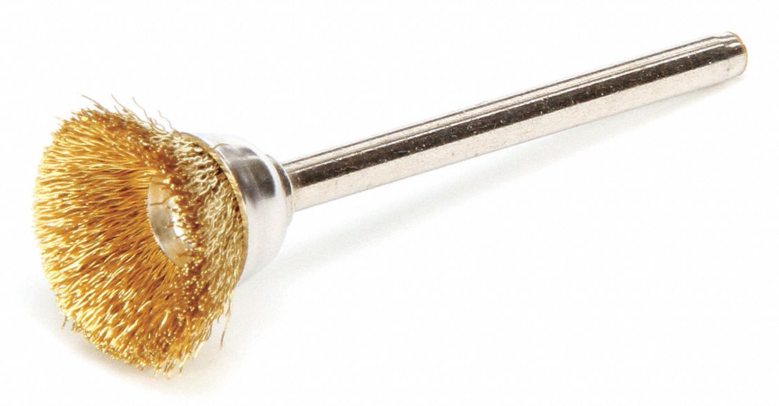 WEILER 5/8 in Crimped Wire Cup Brush, Shank Mounting, 0.005 in Wire Dia