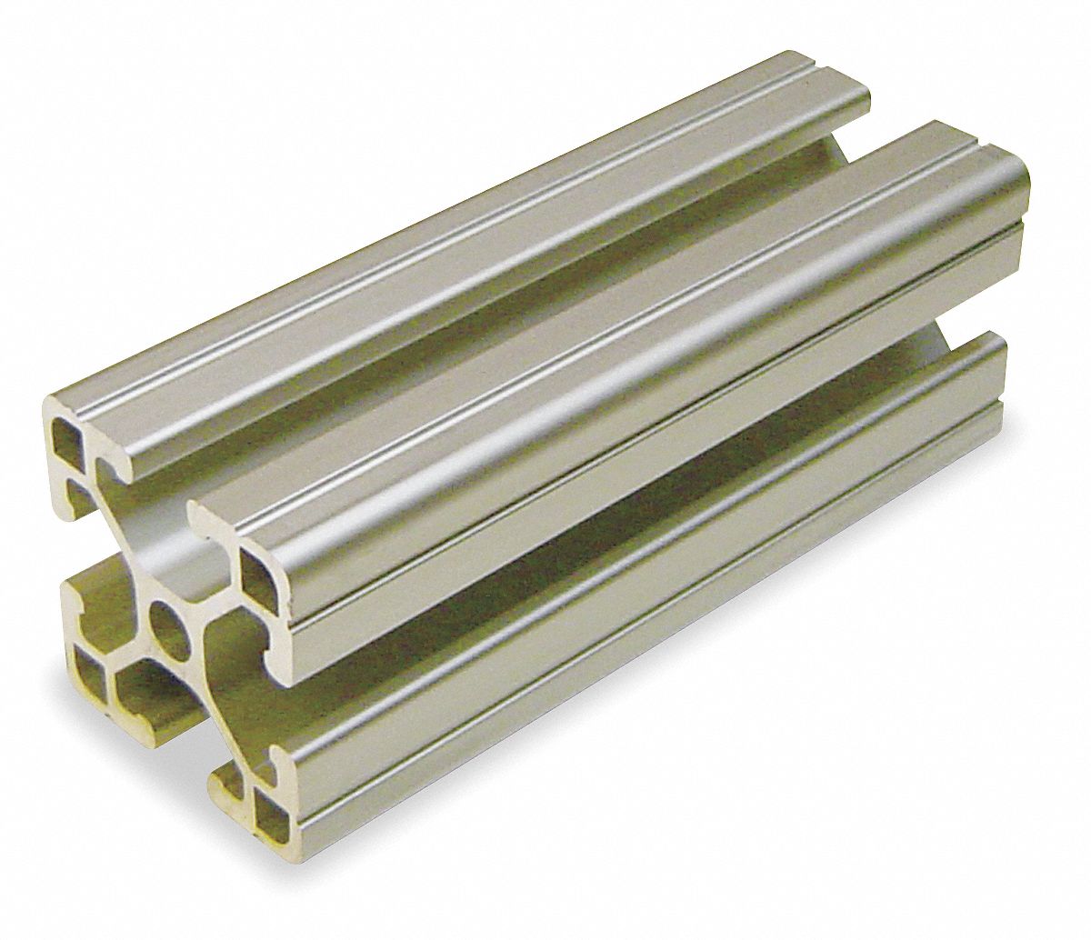 FAZTEK Framing Extrusion 15 Series, 4 ft Nominal Lg, Silver, Single, 4 Open Slots, Adjacent