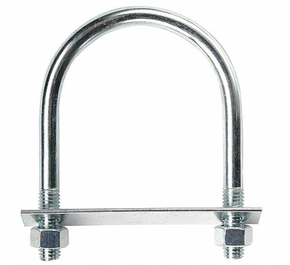 GRAINGER APPROVED UBolt, Standard, Low Carbon Steel, Zinc, 5/16"18, 3