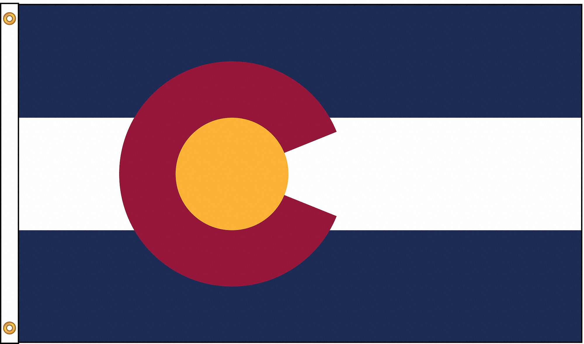 NYLGLO Colorado State Flag, 4 ftH x 6 ftW, Indoor, Outdoor 5JFF7