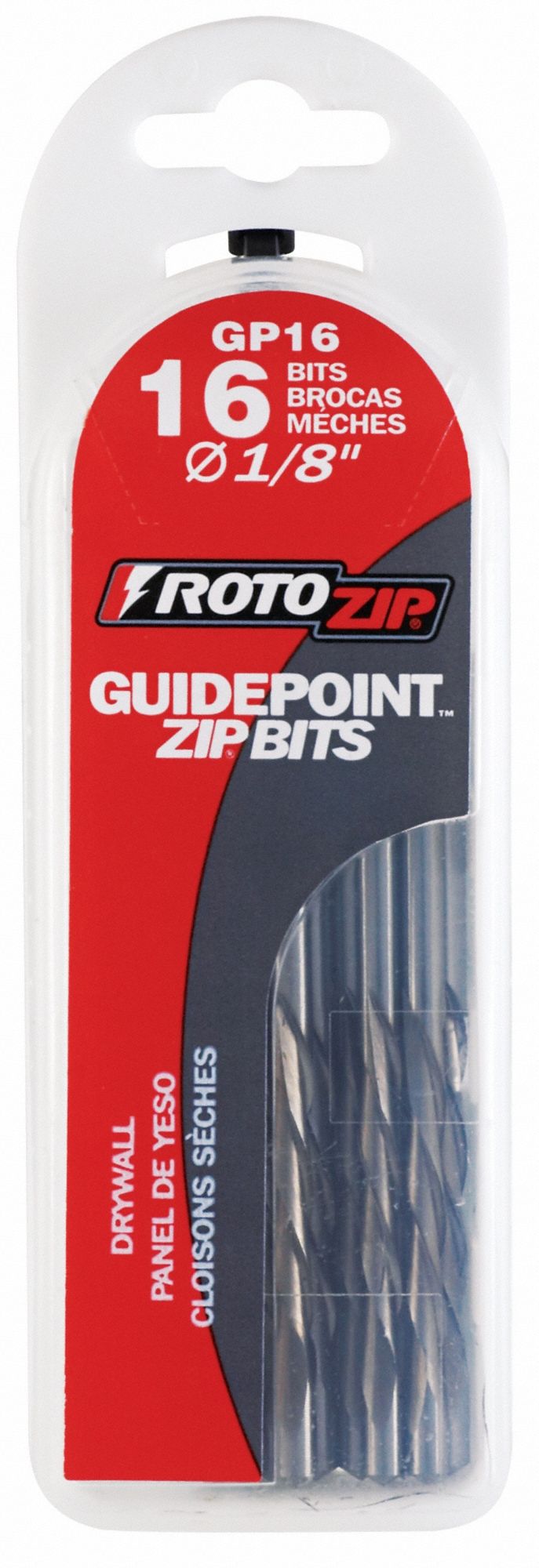 ROTOZIP Piloted Drywall Bit High Speed Steel, 1/8 in Drill Bit Dia, 3/