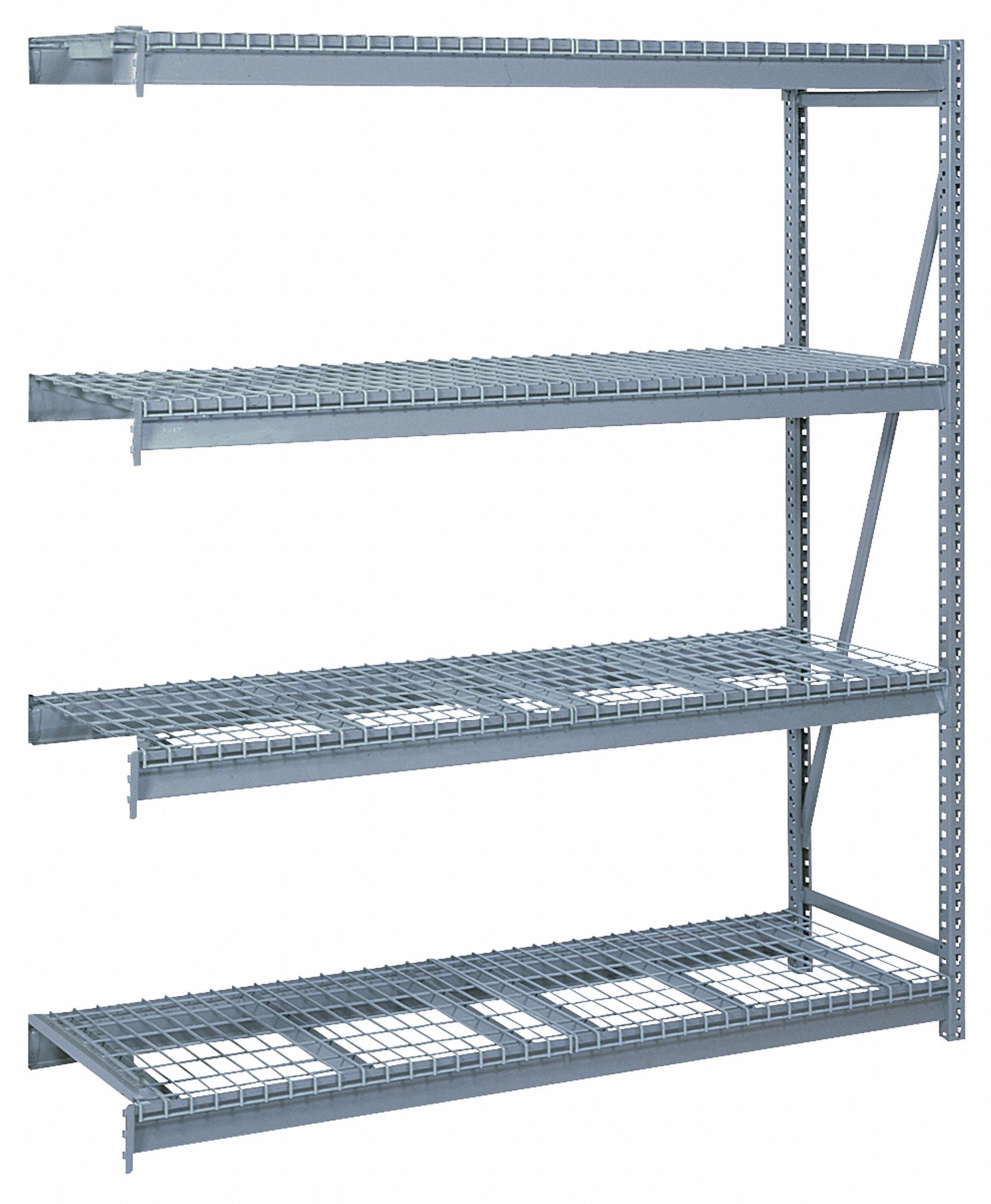 LYON AddOn Bulk Storage Rack with Steel Wire Decking and 4 Shelves, 96