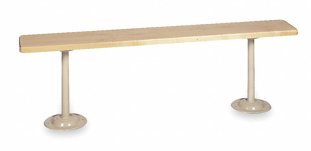 LYON, 8 ft x 9 1/2 in x 18 in, Hardwood/Steel, Locker Room Bench
