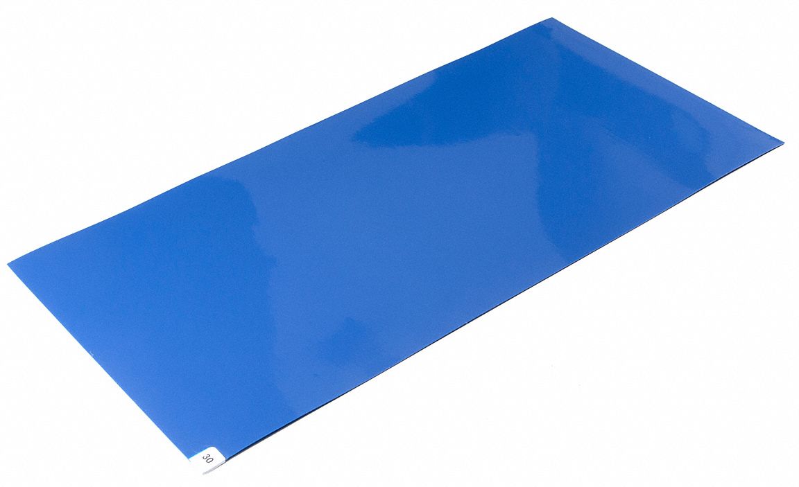 GRAINGER APPROVED Blue Disposable Tacky Mat, 36" x 24 in, 4 PK 5KDD5