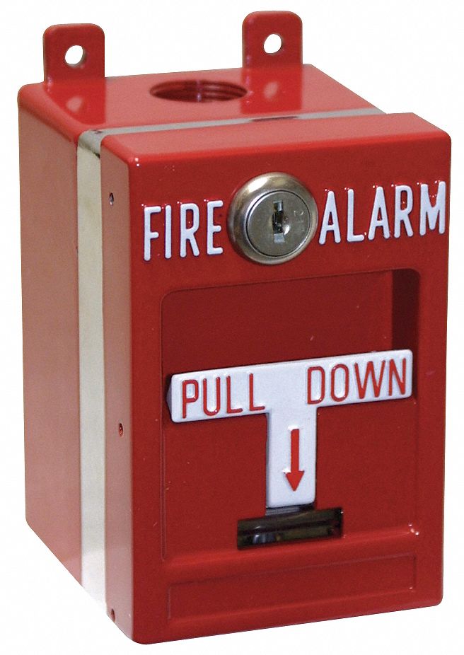 EDWARDS SIGNALING, Key Reset/Single Action, Red, Explosionproof Pull