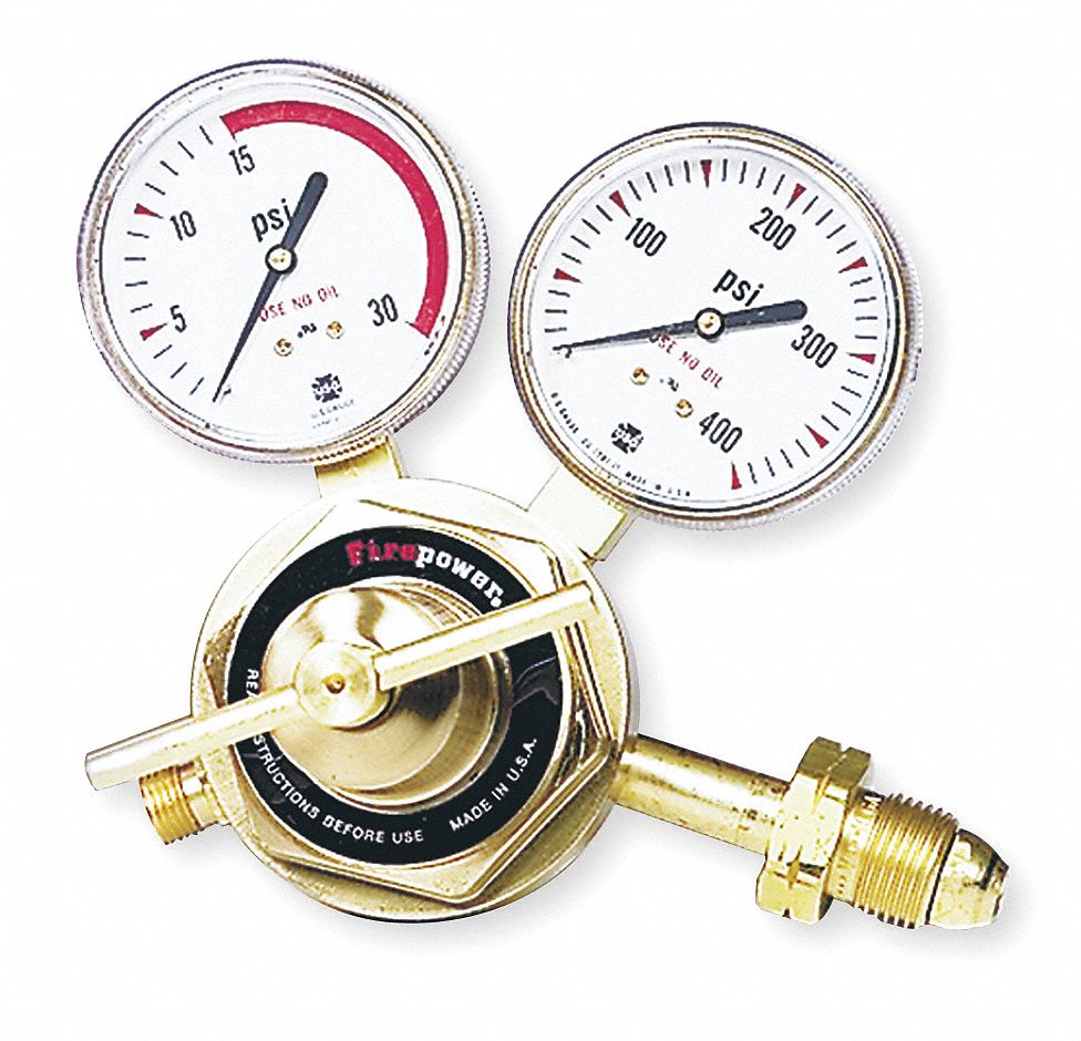 VICTOR Acetylene, Gas Regulator, CGA510, Single, Brass, 2 to 15 psi 5KJ850781G9172 Grainger