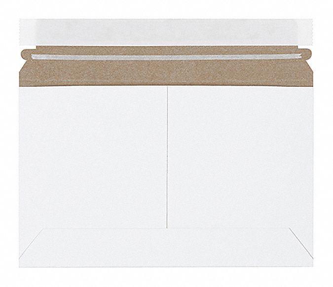 GRAINGER APPROVED Chipboard, Flat, Mailer Envelopes, White, 9 in x 6 in