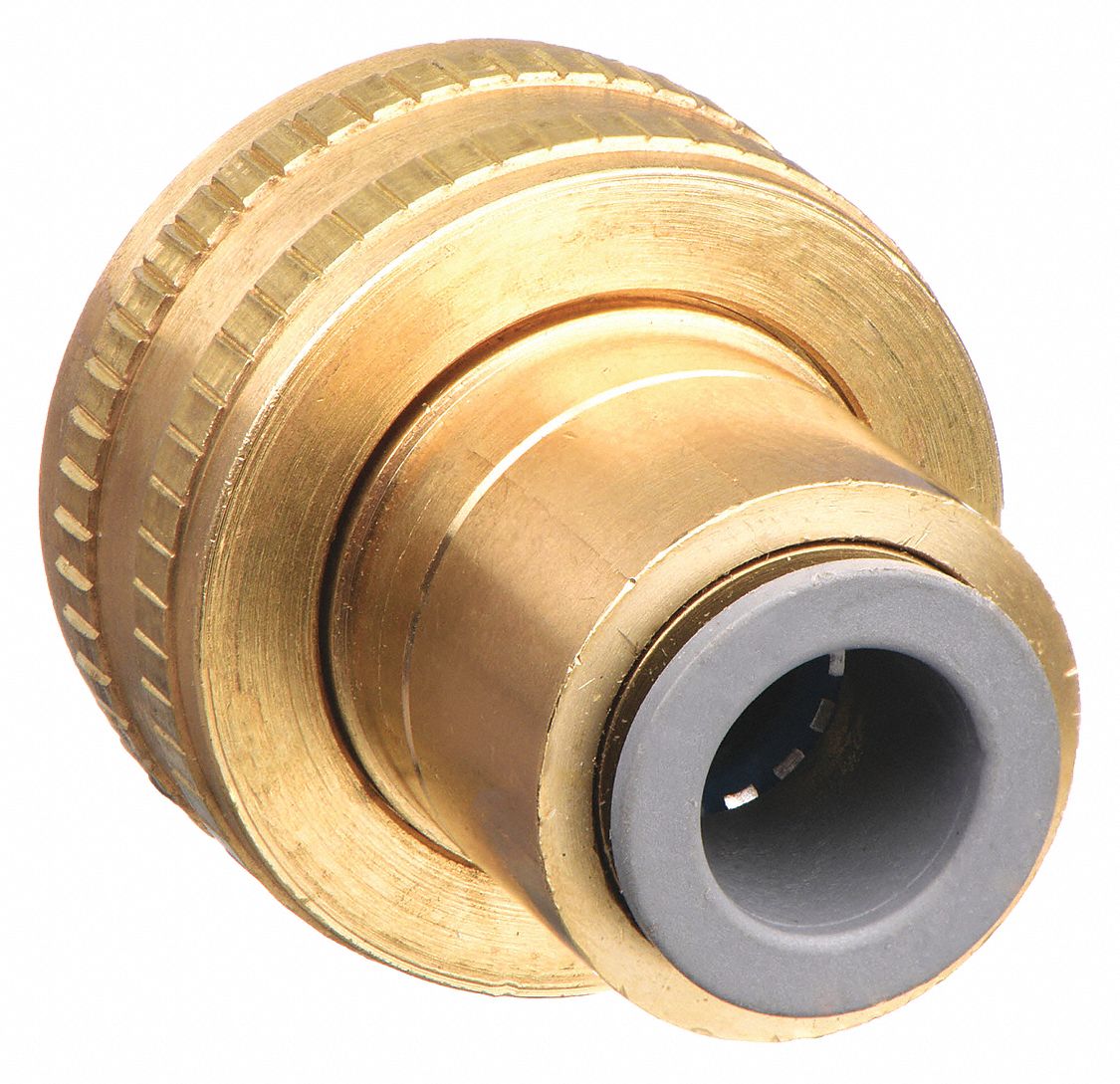 1/4 in x 3/4 in Fitting Size, Female x Female, Garden Hose Adapter