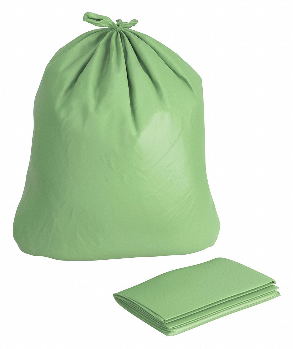 ABILITY ONE, 13 gal Capacity, 24 in Wd, Compostable Trash Bags 5KPZ3